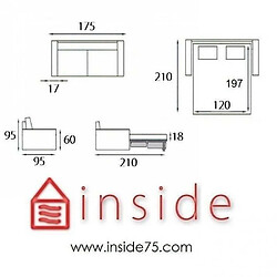 Acheter Inside 75 Canapé convertible express MASTER couchage 120cm matelas 18cm cuir vachette noir