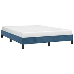 Avis vidaXL Cadre de lit sans matelas bleu foncé 140x190 cm velours