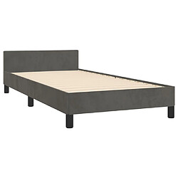 Maison Chic Lit adulte - Cadre Structure de lit avec tête de lit Contemporain Gris foncé 100x200 cm Velours -MN90234 pas cher