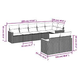 Avis Maison Chic Salon de jardin 8 pcs avec coussins | Ensemble de Table et chaises | Mobilier d'Extérieur gris résine tressée -GKD93277