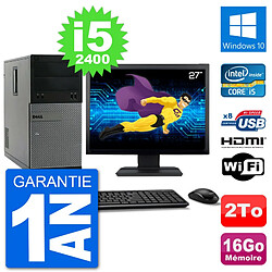 PC Dell 3010 MT Ecran 27" i5-2400 RAM 16Go Disque Dur 2To HDMI Windows 10 Wifi - Occasion