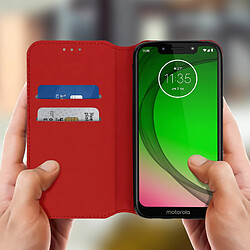 Avis Avizar Housse Motorola Moto G7 Play Étui Portefeuille Fonction Support Vidéo Rouge