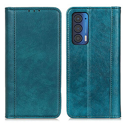 Etui en PU texture litchi avec support fermeture automatique magnétique vert pour votre Motorola Edge 20