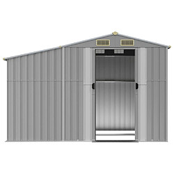 Avis Helloshop26 Abri de jardin cabane cabanon maison de stockage remise extérieur hangar outils robuste 277 x 192,5 x 179 cm acier galvanisé gris 02_0022236