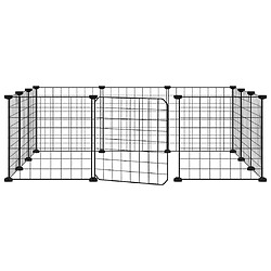 vidaXL Cage animaux de compagnie à 12 panneaux et porte Noir 35x35 cm