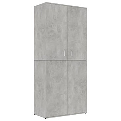 Maison Chic Armoire à Chaussures Gris béton,Meuble de Rangement à Chaussures 80x39x178 cm Aggloméré -MN73875