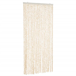 vidaXL Rideau anti-mouches beige et blanc 90x200 cm chenille