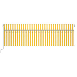 Avis Maison Chic Store banne | Auvent rétractable de porte | Marquise Brise-soleil manuel avec store LED 5x3 m Jaune et blanc -GKD95130