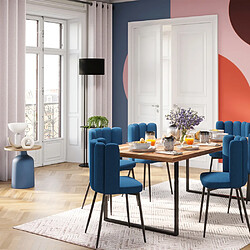 Rendez Vous Deco Table d'appoint Lyne bleu et doré D45 cm