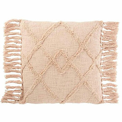 Paris Prix Coussin Déco Franges Losange 50x50cm Rose