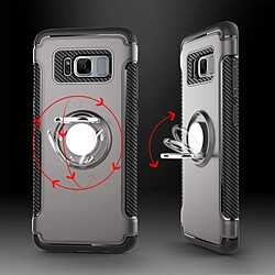 Wewoo Coque renforcée gris pour Samsung Galaxy S8 + / G9550 Téléphone Armure Anneau TPU + PC 360 Degrés Rotation Magnétique Stent Combinaison Cas pas cher