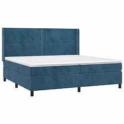 Avis Maison Chic Lit Adulte - Lit simple Lit à sommier tapissier et matelas moelleux - Meuble de Chambre - Bleu foncé 200x200cm Velours -MN36857