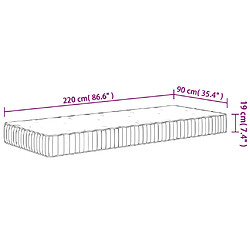 vidaXL Matelas à ressorts ensachés moyen 90x220 cm pas cher