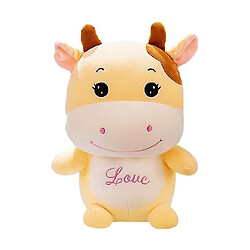 Universal 25cm mignon jaune dessin animé poupée aime vache peluche oreiller festival peluche cadeau (jaune)