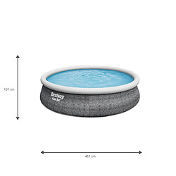 Acheter Piscine Gonflable Fast Set Bestway Imitation Rotin 457x107 cm Épurateur à Cartouche de 2 006 L/H Échelle