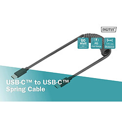 DIGITUS Ladekabel USB-C->USB-C Spiralkabel 1m schwarz