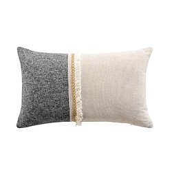 Douceur D'Interieur Coussin déhoussable COAST - Polycoton finition tissé et jute - 30 x 50 cm - Ecru et anthracite