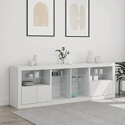 Acheter Maison Chic Commode Buffet - Meuble de rangement avec lumières LED blanc 202x37x67 cm -GKD39041