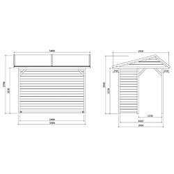 Solid Abri de Jardin en Bois Traité Ronsburg 19 mm - 6 m²