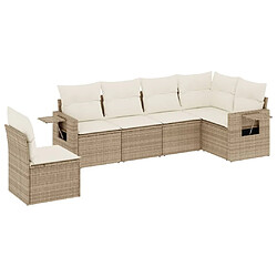 Maison Chic Salon de jardin avec coussins 6 pcs | Ensemble de Table et chaises | Mobilier d'Extérieur beige résine tressée -GKD29031