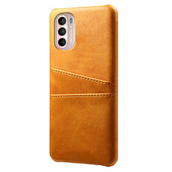 Coque en TPU + PU KSQ avec porte-cartes orange pour votre Motorola Moto G41/G31