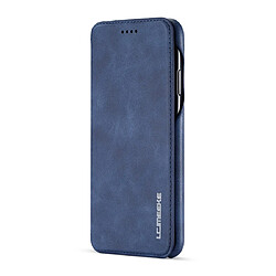 Wewoo Coque Pour iPhone XS Max Hon Série Ancient Case Etui en cuir avec fentes cartes & support & portefeuille Bleu