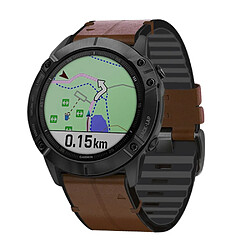 Bracelet en PU + silicone Surface de 26 mm café pour votre Garmin Watch