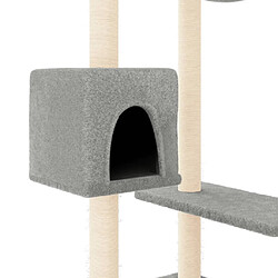 Helloshop26 Arbre à chat meuble tour grimper jouet grattage grattoir escalade plateforme avec griffoirs clair 82 cm gris 02_0022725 pas cher