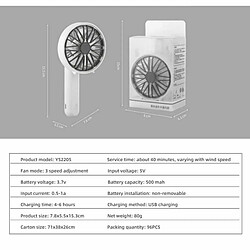 Ruilasago Refroidisseur de Ventilateur Pliant Portatif à Main Refroidissant Les Mini Petits Ventilateurs Rechargeables USB (Vert) pas cher