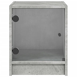 Acheter Maison Chic Table de chevet | Table de nuit avec porte en verre gris béton 35x37x42 cm -GKD25999