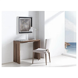 Inside 75 Table console extensible TAO 10 couverts 40/240x90cm pied bois plateau chêne noueux