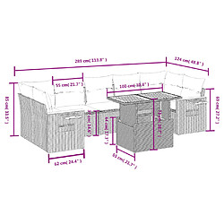 Avis vidaXL Salon de jardin 8 pcs avec coussins gris résine tressée