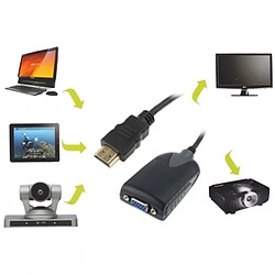 Wewoo Câble noir HDMI mâle vers VGA adaptateur femelle avec audio