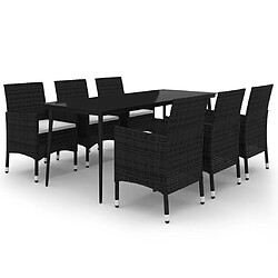 vidaXL Ensemble à dîner de jardin coussins 7 pcs Résine tressée Verre