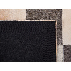 Beliani Tapis marron et beige en cuir 160 x 230 cm SOKE pas cher