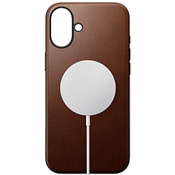 Nomad Coque pour iPhone 16 Plus Compatible MagSafe Antichocs en Cuir Marron pas cher