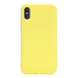 Universal Étui en silicone roulé à bord doux jaune pour votre Apple iPhone X