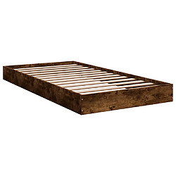 Vidaxl Cadre de lit chêne fumé 100x200 cm bois d'ingénierie