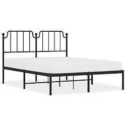 Maison Chic Cadre/structure de lit métal et tête de lit pour adulte - Lit Moderne Chambre noir 140x190 cm -MN74118