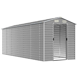 Helloshop26 Abri de jardin cabane cabanon maison de stockage remise extérieur hangar outils robuste clair 191 x 555 x 198 cm acier galvanisé gris 02_0022246