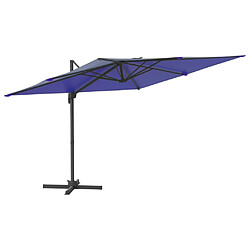 Helloshop26 Parasol meuble de jardin cantilever à led 400 x 300 cm bleu azuré 02_0008167