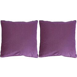 Jardindeco Coussin en coton coloré Salsa 45 cm (Lot de 2) aubergine.