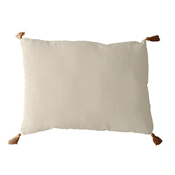 Coussin Panama avec pompons jute Ecru 50 x70 cm - Enjoy Home