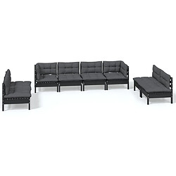 Maison Chic Salon de jardin 8 pcs + coussins - Mobilier/Meubles de jardin - Table et chaises d'extérieur Bois de pin massif -MN41141