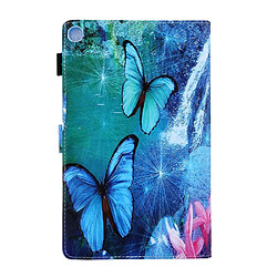 Avis Etui en PU impression de modèle avec support papillon bleu pour votre Samsung Galaxy Tab A 10.1 (2019) T510