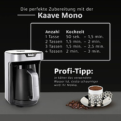 Acheter Fakir Kaave Mono ? Machine à moka turque pour la maison et le bureau I Cafetière électrique avec cuillère doseuse I Contrôle One Touch I Réservoir de 280 ml pour 4 tasses I Argent I 535 W