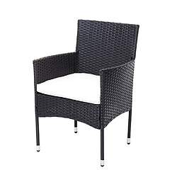 Avis Mendler Ensemble de balcon en polyrotin HWC-G27, ensemble de jardin, 2x fauteuil+table ~ anthracite, coussin crème