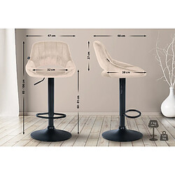 Non Lot de 2 tabourets de bar Milet velours B