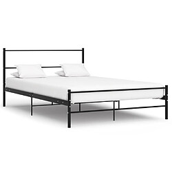 vidaXL Cadre de lit avec tête de lit sans matelas noir 160x200cm métal 