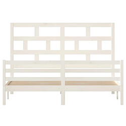 Acheter Maison Chic Lit Super King - Cadre de lit,Structure du lit Contemporain pour chambre Blanc Bois massif 180x200 cm -MN99574